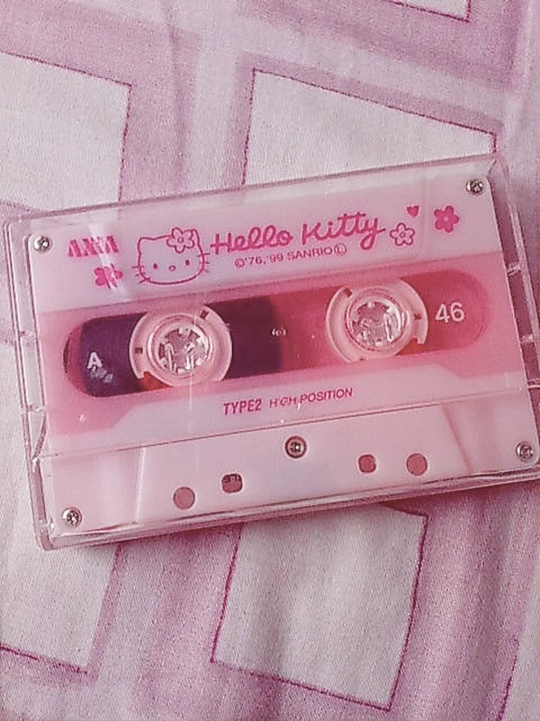 Pink cassette tape